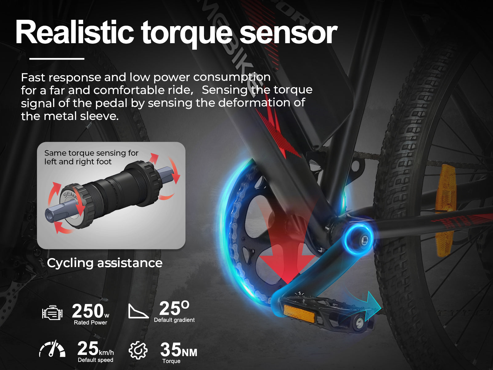 Samebike EBE2 horský elektrobicykel s torque senzorom